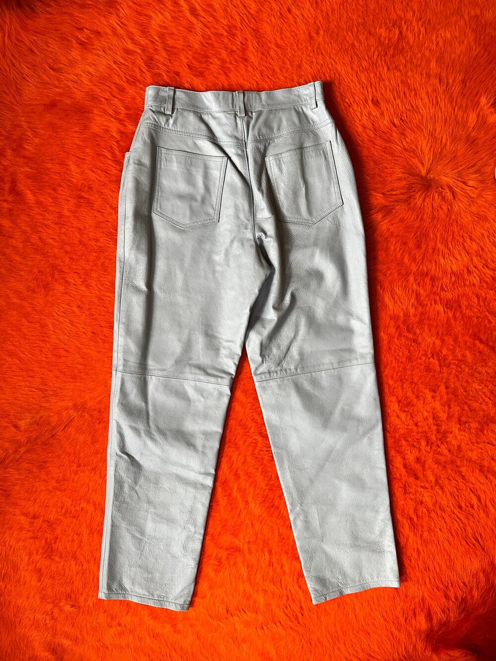 Vintage 90s Baby Blue Leather Pants | Dopamine Disco Pants | Hi Waist | M